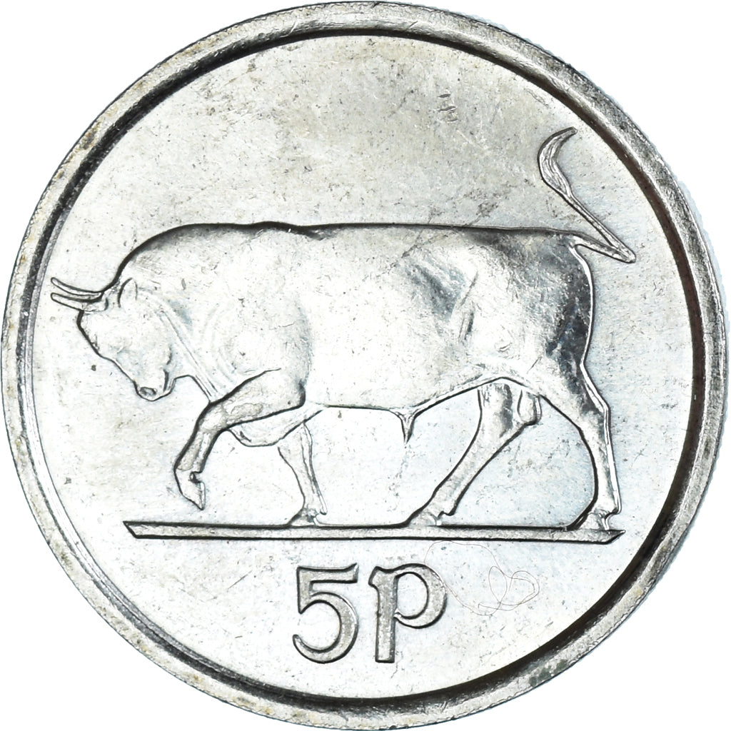 Coin, IRELAND REPUBLIC, 5 Pence, 2000, AU(50-53), Copper-nickel, KM:28
