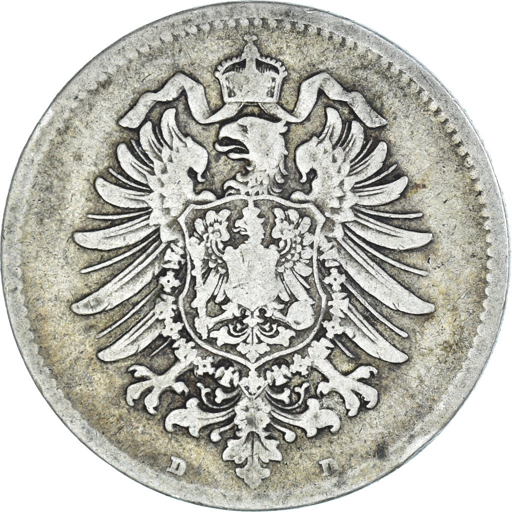 Coin, GERMANY - EMPIRE, Wilhelm I, Mark, 1886, Munich, VF(30-35), Silver, KM:7