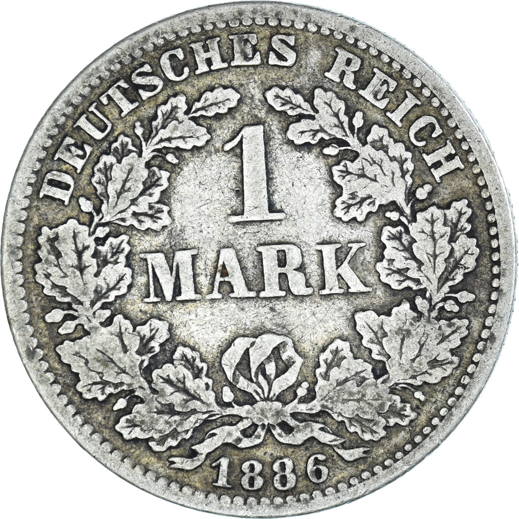 Coin, GERMANY - EMPIRE, Wilhelm I, Mark, 1886, Munich, VF(30-35), Silver, KM:7