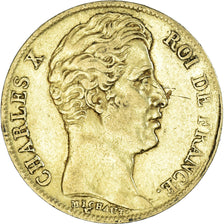 Moeda, França, Charles X, 20 Francs, 1825, Lille, VF(30-35), Dourado, KM:726.4
