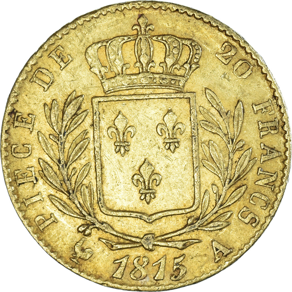 Munten, Frankrijk, Louis XVIII, 20 Francs, 1815, Paris, ZF, Goud, KM:706.1