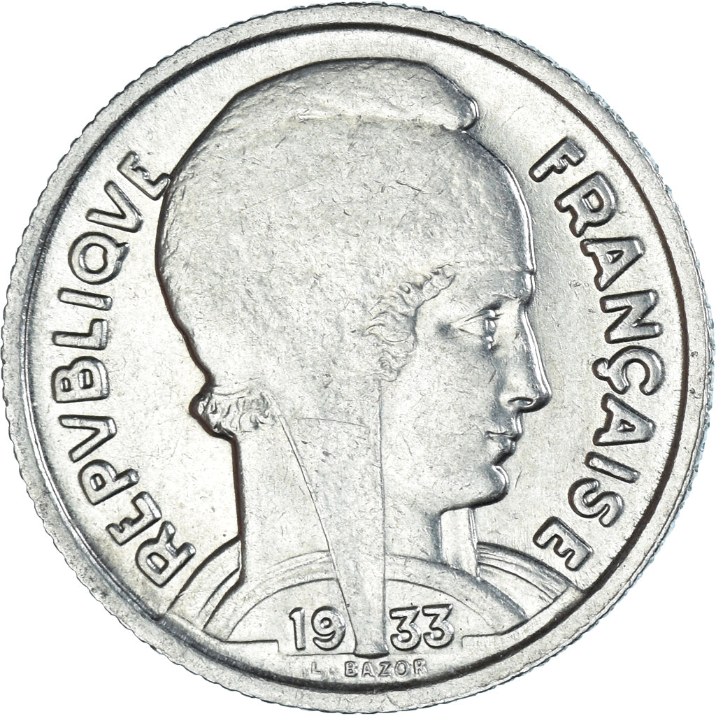 Coin, France, Bazor, 5 Francs, 1933, Paris, AU(50-53), Nickel, KM:887