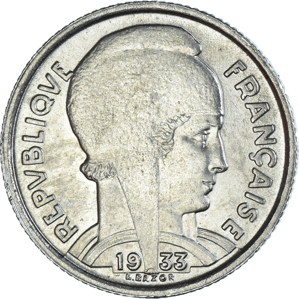 Coin, France, Bazor, 5 Francs, 1933, Paris, AU(55-58), Nickel, KM:887