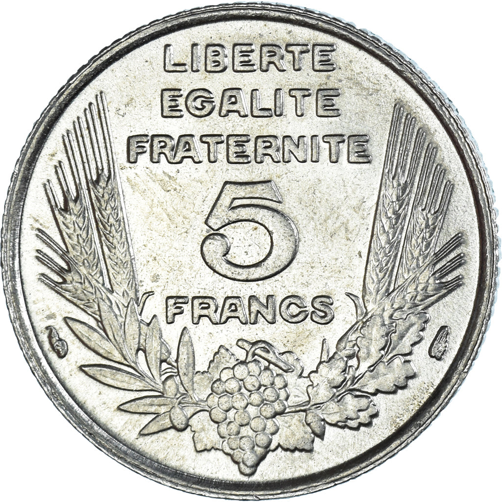 Coin, France, Bazor, 5 Francs, 1933, Paris, AU(55-58), Nickel, KM:887