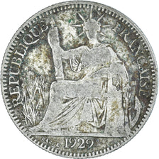 Moneda, INDOCHINA FRANCESA, 10 Cents, 1929, Paris, BC+, Plata, KM:16.1