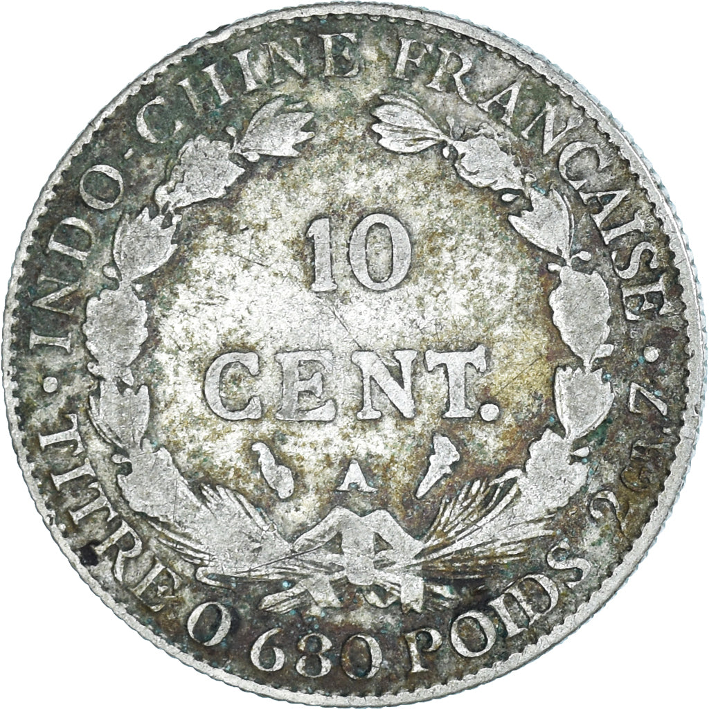 Moneda, INDOCHINA FRANCESA, 10 Cents, 1929, Paris, BC+, Plata, KM:16.1