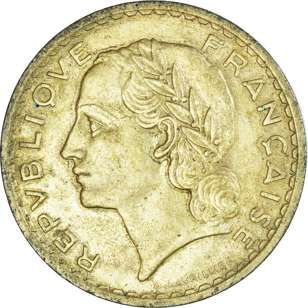 Coin, France, Lavrillier, 5 Francs, 1939, EF(40-45), Aluminum-Bronze, KM:888a.1