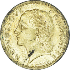 Moeda, França, Lavrillier, 5 Francs, 1939, Paris, VF(20-25), Alumínio-Bronze