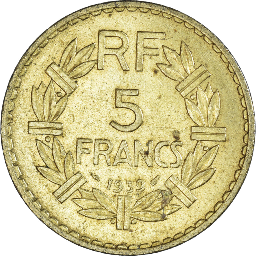 Münze, Frankreich, Lavrillier, 5 Francs, 1939, Paris, S, Aluminum-Bronze