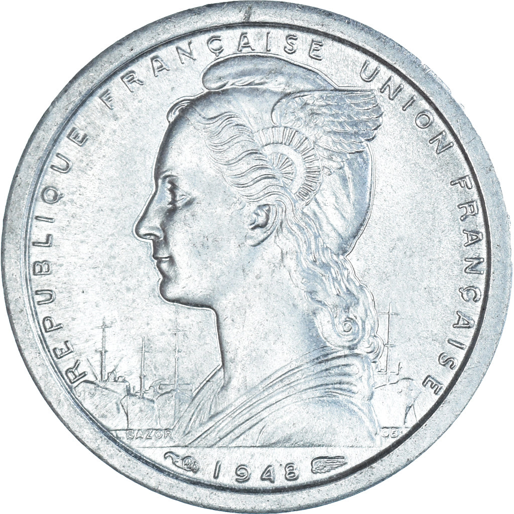 Coin, SAINT PIERRE & MIQUELON, Franc, 1948, Paris, AU(55-58), Aluminum, KM:1