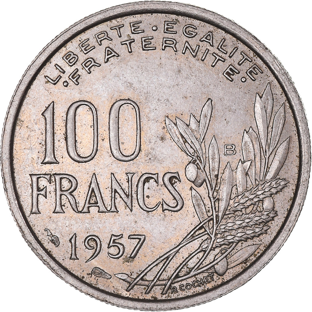 Munten, Frankrijk, Cochet, 100 Francs, 1957, Beaumont le Roger, ZF