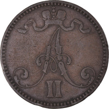 Coin, Finland, Alexander II, 5 Pennia, 1867, EF(40-45), Copper, KM:4.1