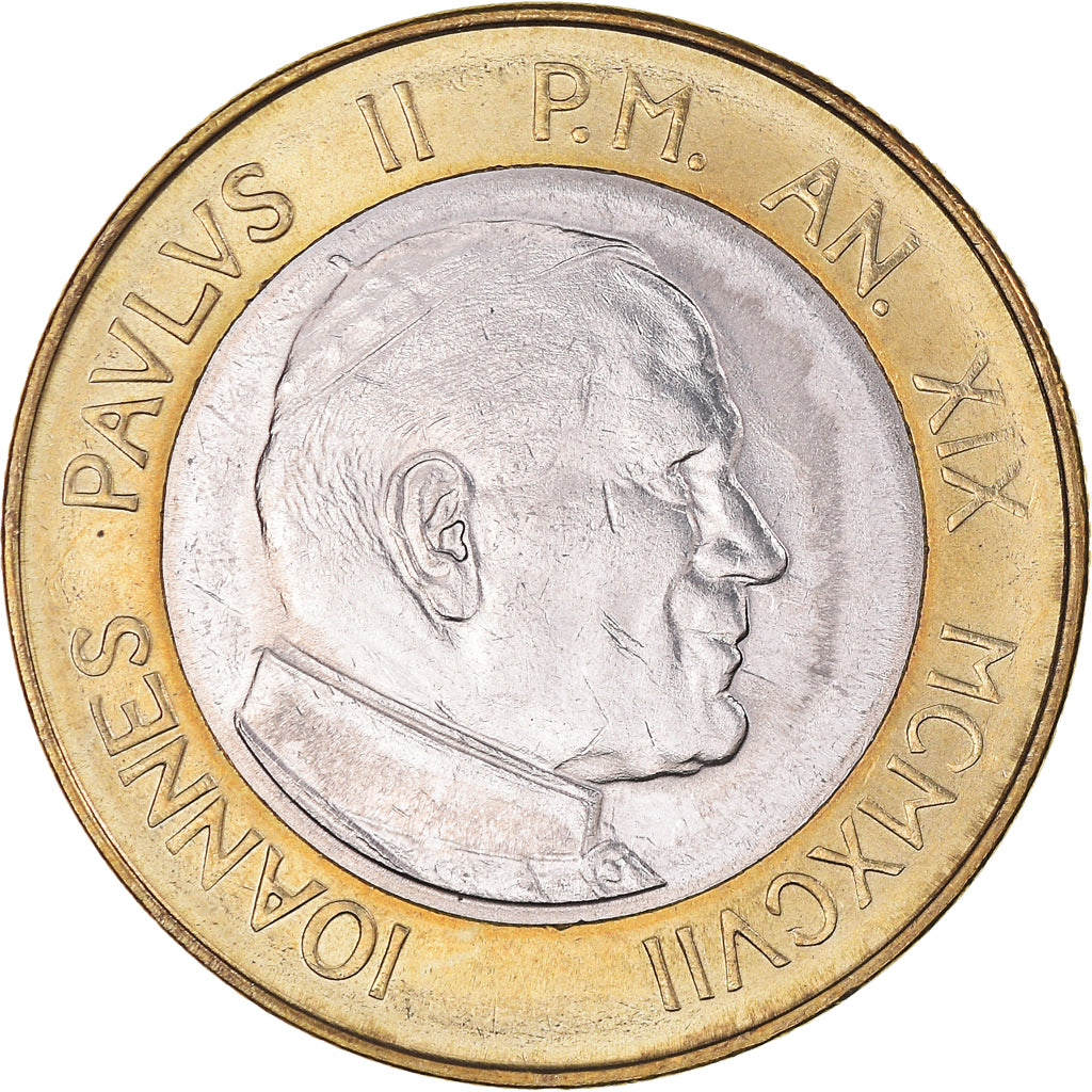 Coin, VATICAN CITY, John Paul II, 1000 Lire, 1997, Roma, EF(40-45), Bi-Metallic