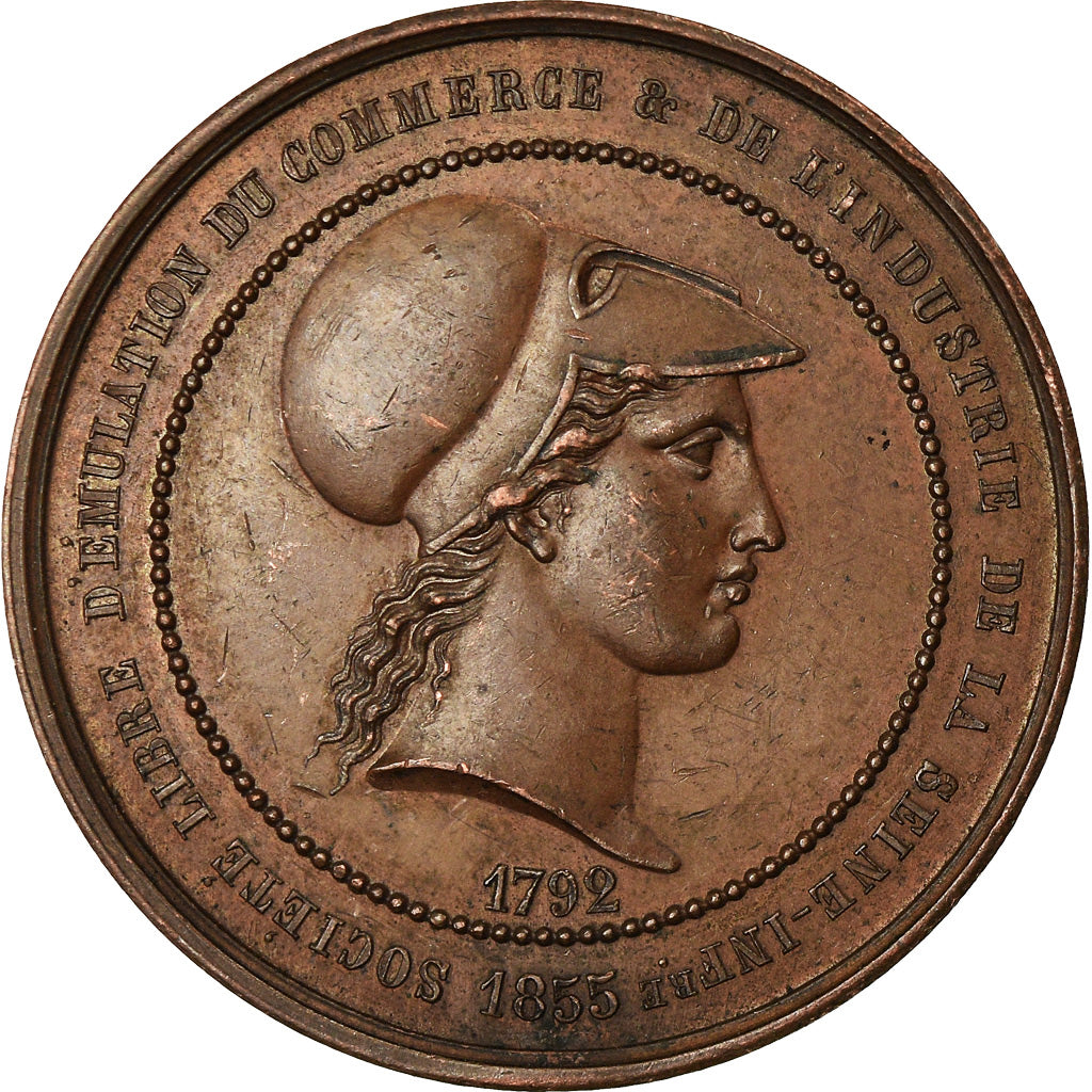 France, Token, Société d'Emulation, Commerce et Industrie, Seine Inf., 1855