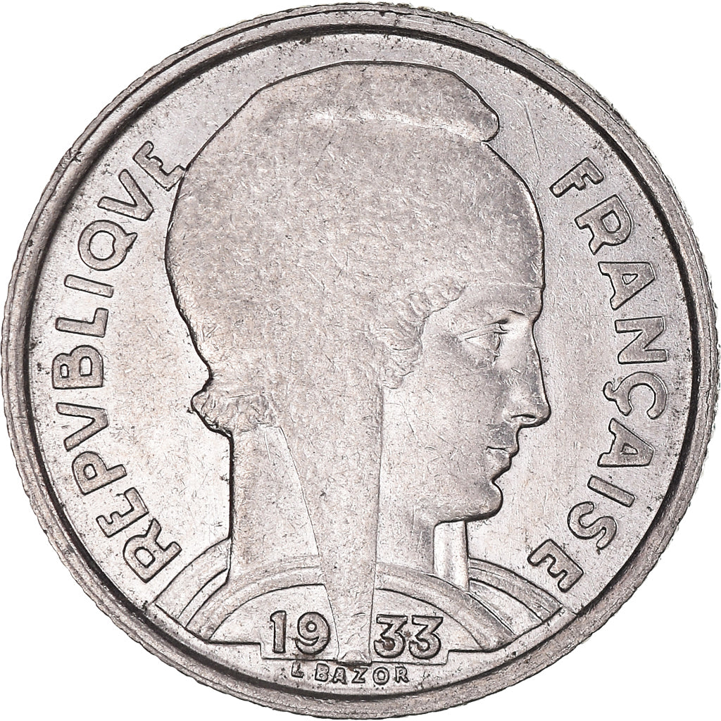 Coin, France, Bazor, 5 Francs, 1933, Paris, AU(50-53), Nickel, KM:887