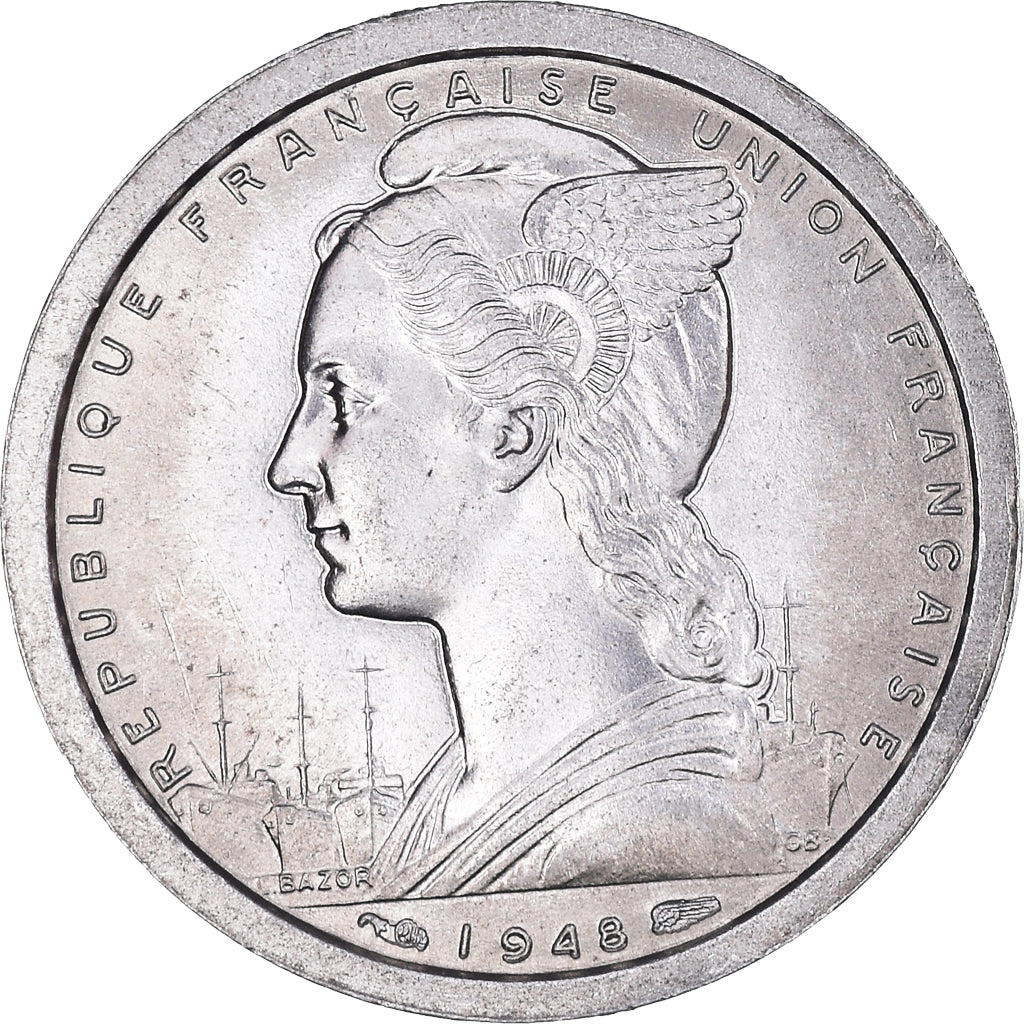 Coin, Cameroon, Franc, 1948, Paris, MS(63), Aluminum, KM:8