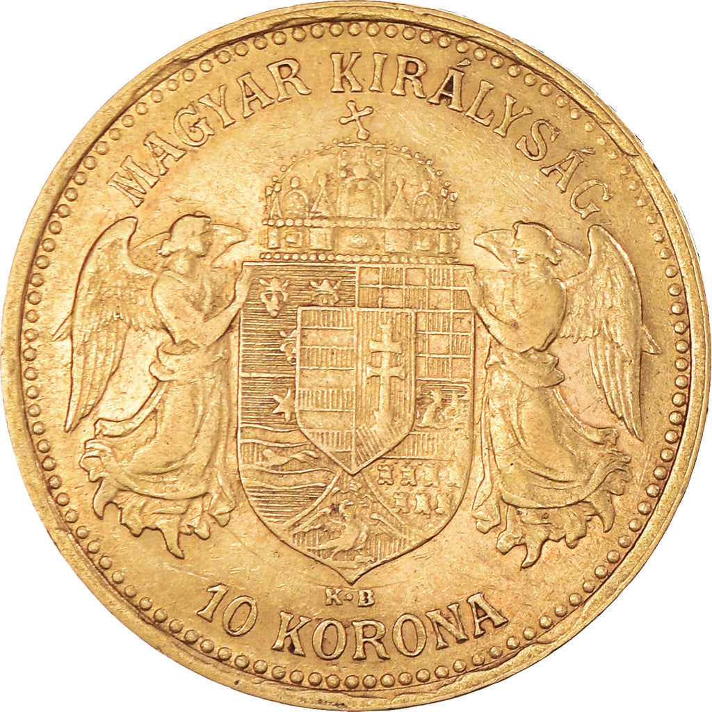 Coin, Hungary, Franz Joseph I, 10 Korona, 1905, Kormoczbanya, AU(55-58), Gold