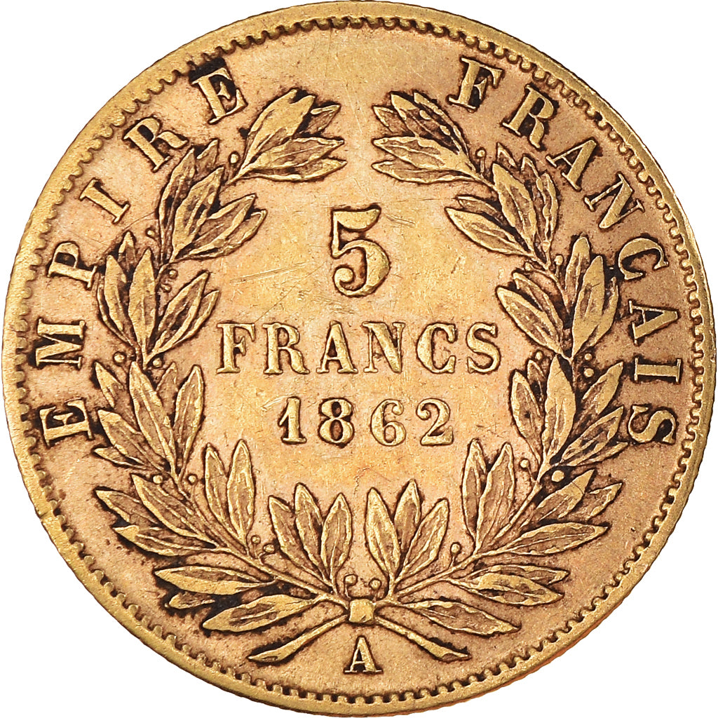 Coin, France, Napoleon III, 5 Francs, 1862, Paris, EF(40-45), Gold, KM:803.1