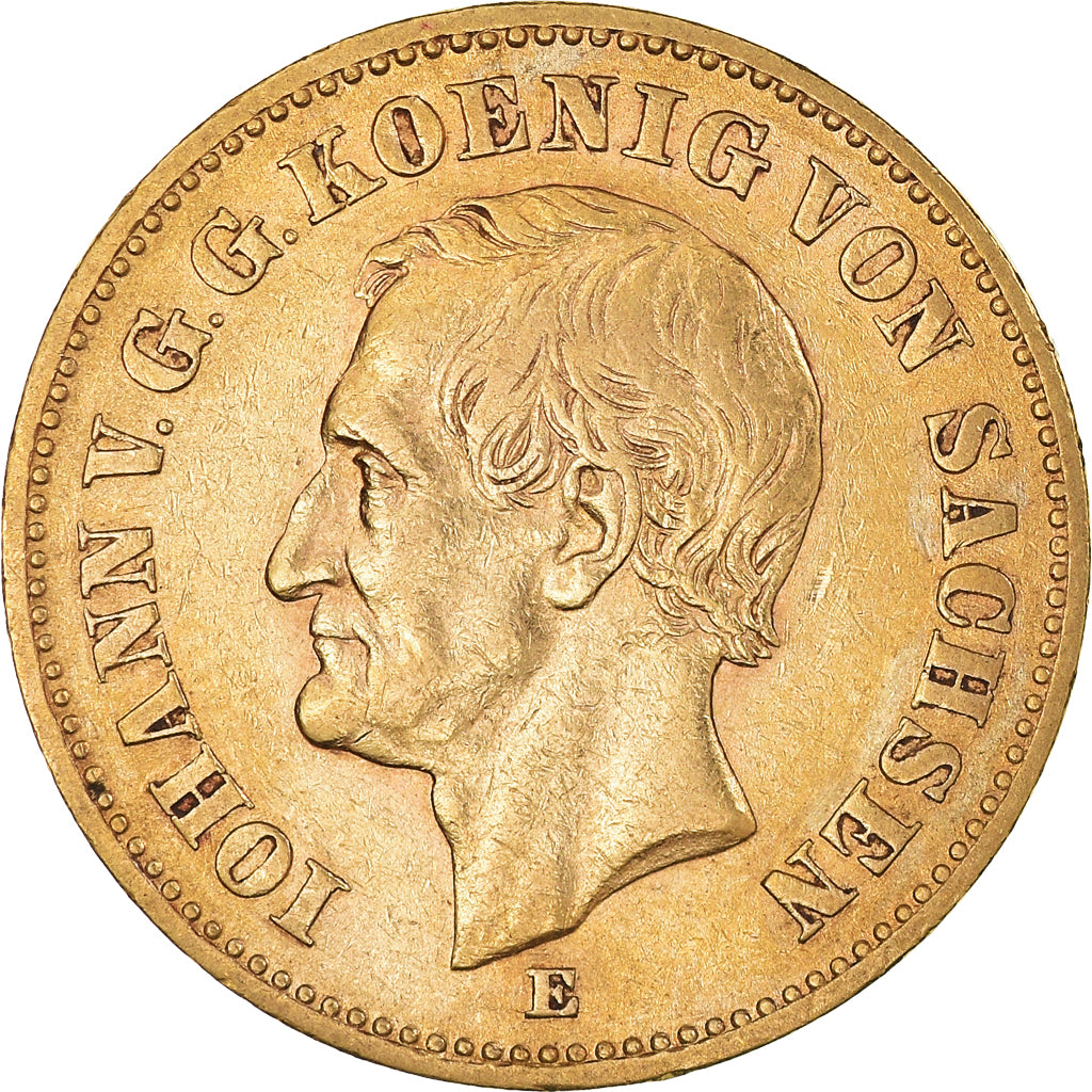 Coin, German States, SAXONY-ALBERTINE, Johann, 20 Mark, 1873, Muldenhütten