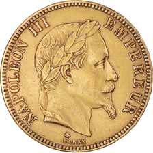 Moneta, Francia, Napoleon III, Napoléon III, 100 Francs, 1869, Paris, BB+, Oro