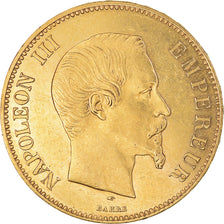 Coin, France, Napoleon III, 100 Francs, 1856, Paris, AU(55-58), Gold