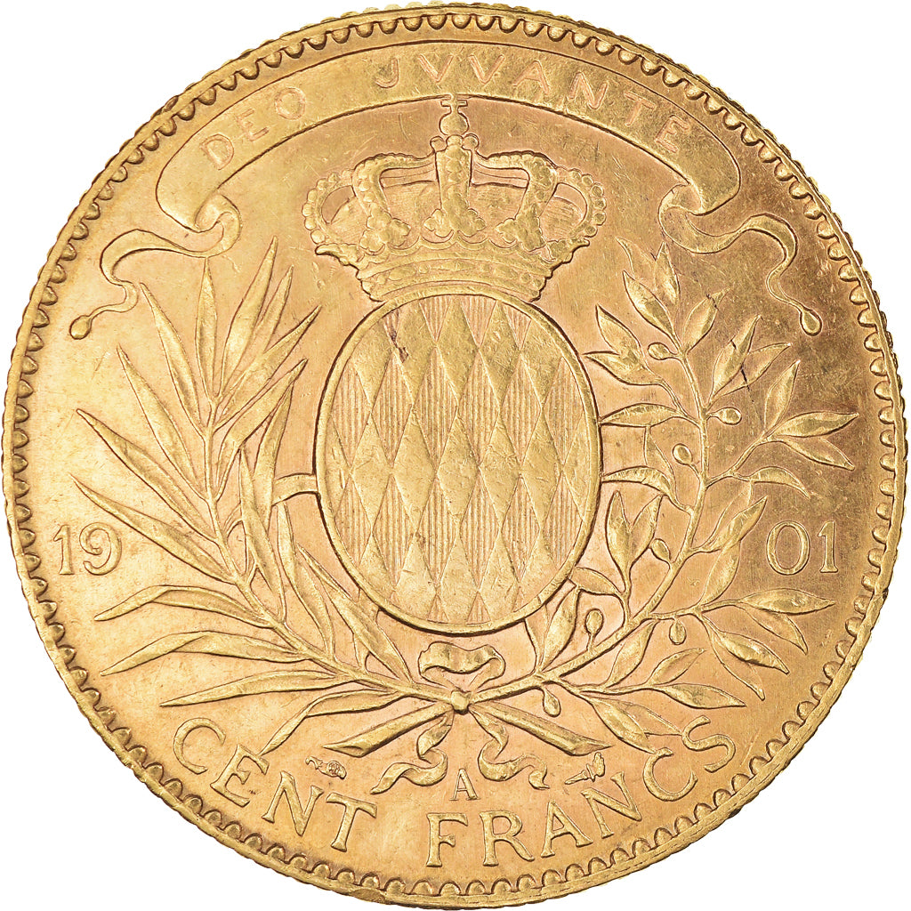 Coin, Monaco, 100 Francs, 1901, Paris, EF(40-45), Gold, Gadoury:124