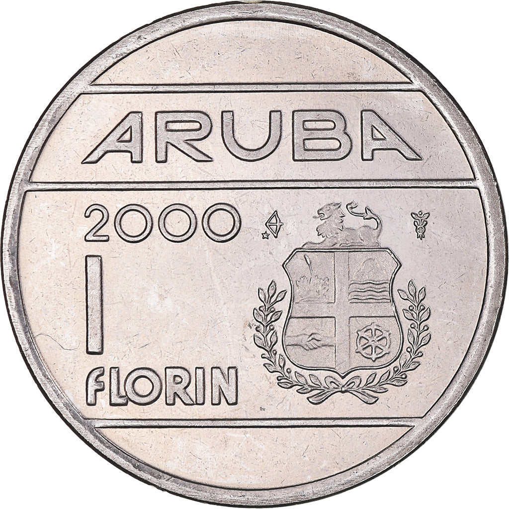 Moneta, Aruba, Beatrix, Florin, 2002, Utrecht, SPL, Acciaio lega nichel, KM:5