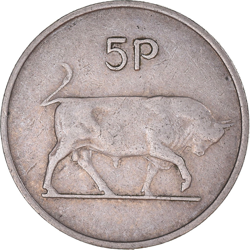 Coin, IRELAND REPUBLIC, 5 Pence, 1975, EF(40-45), Copper-nickel, KM:22