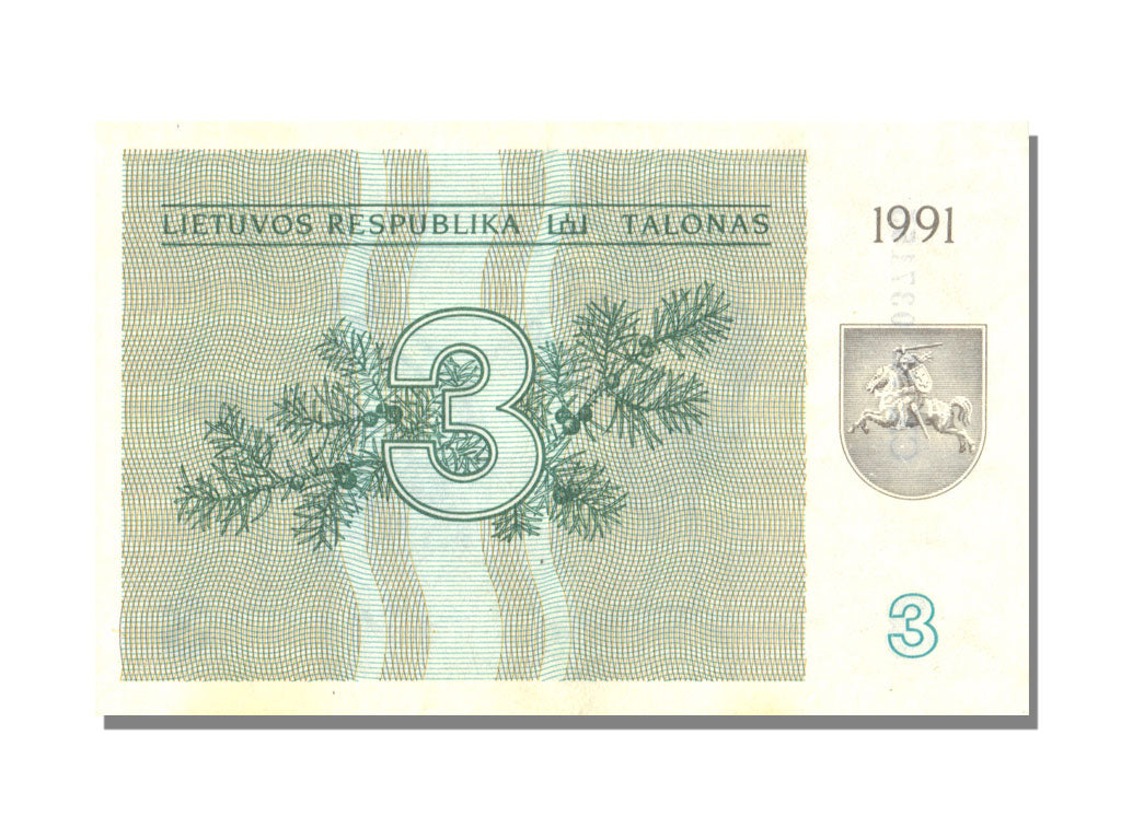 Lithuania, 3 (Talonas), 1991, KM #33a, UNC(65-70), CX
