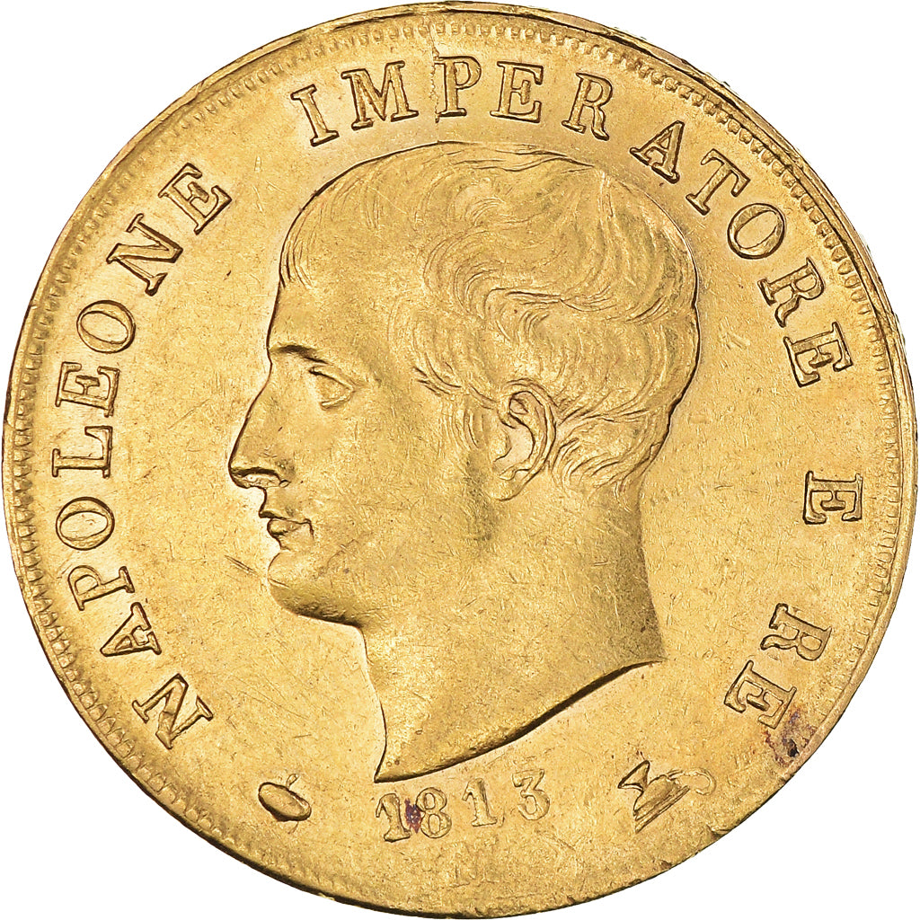 Moneta, STATI ITALIANI, KINGDOM OF NAPOLEON, Napoleon I, 40 Lire, 1813, Milan