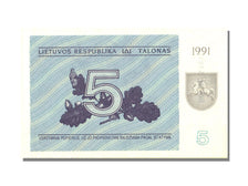 Lithuania, 5 (Talonas), 1991, KM #34b, UNC(65-70), BG