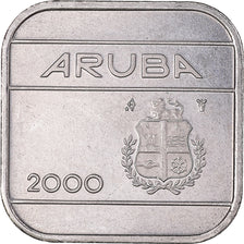 Moeda, Aruba, Beatrix, 50 Cents, 2000, Utrecht, MS(64), Aço Ligado a Níquel