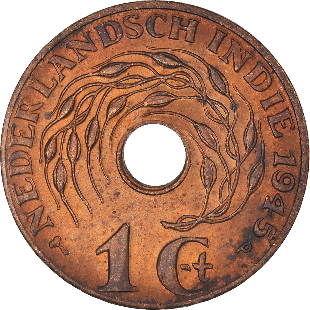 Coin, NETHERLANDS EAST INDIES, Wilhelmina I, Cent, 1945, EF(40-45), Bronze