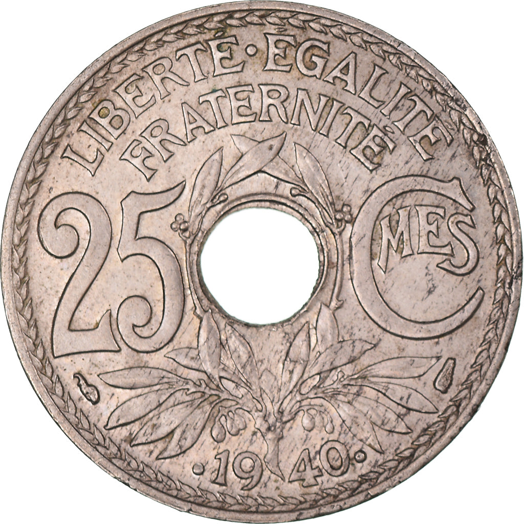 Monnaie, France, Lindauer, 25 Centimes, 1940, TTB, Nickel-Bronze, Gadoury:381