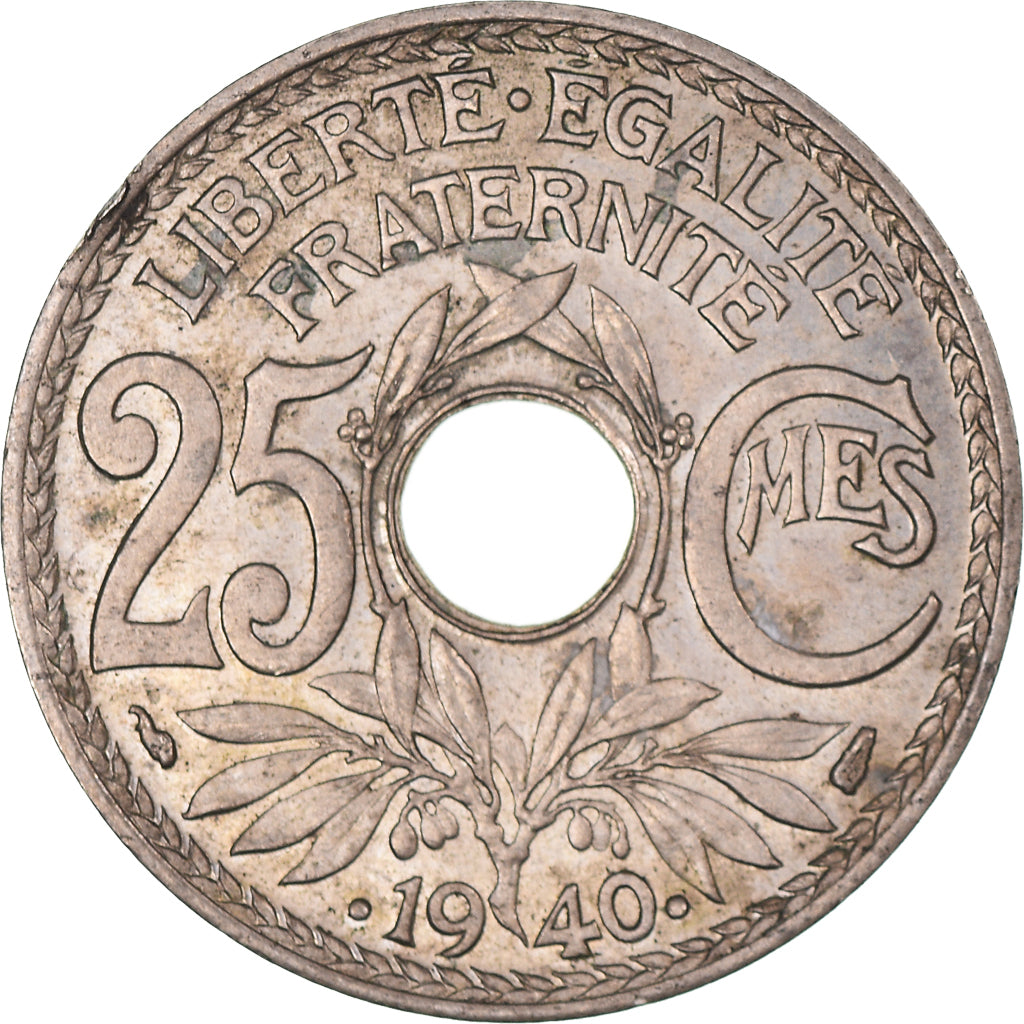 Monnaie, France, Lindauer, 25 Centimes, 1940, TTB, Nickel-Bronze, Gadoury:381