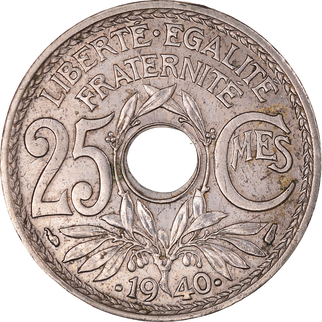 Coin, France, Lindauer, 25 Centimes, 1940, EF(40-45), Nickel-Bronze, KM:867b
