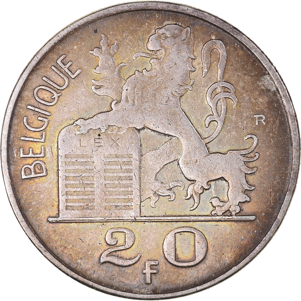 Coin, Belgium, 20 Francs, 20 Frank, 1950, EF(40-45), Silver, KM:140.1