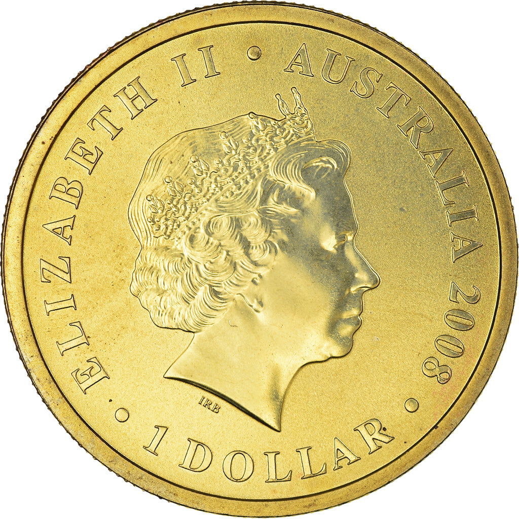 Coin, Australia, Elizabeth II, Dollar, 2008, Perth, MS(63), Aluminum-Bronze
