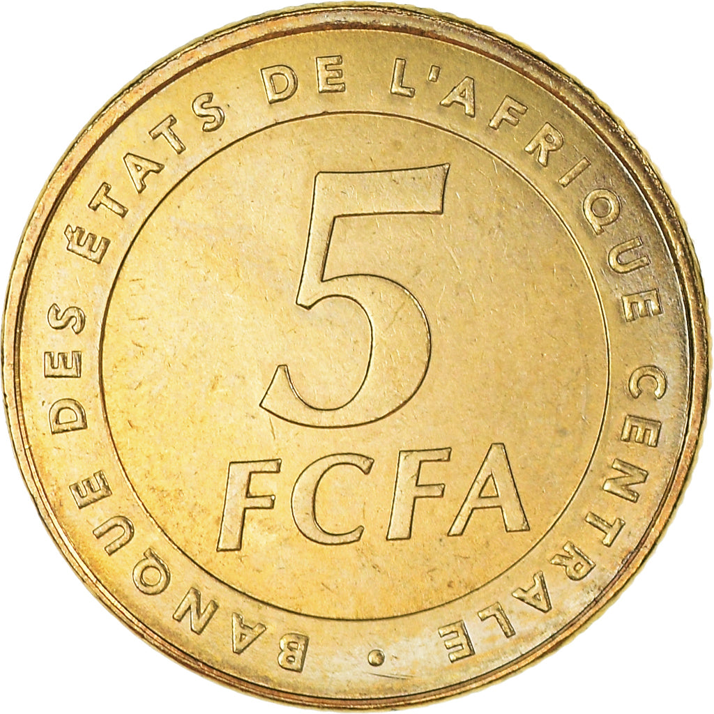 Coin, Central African States, 5 Francs, 2006, Paris, CFA, MS(63), Brass, KM:18