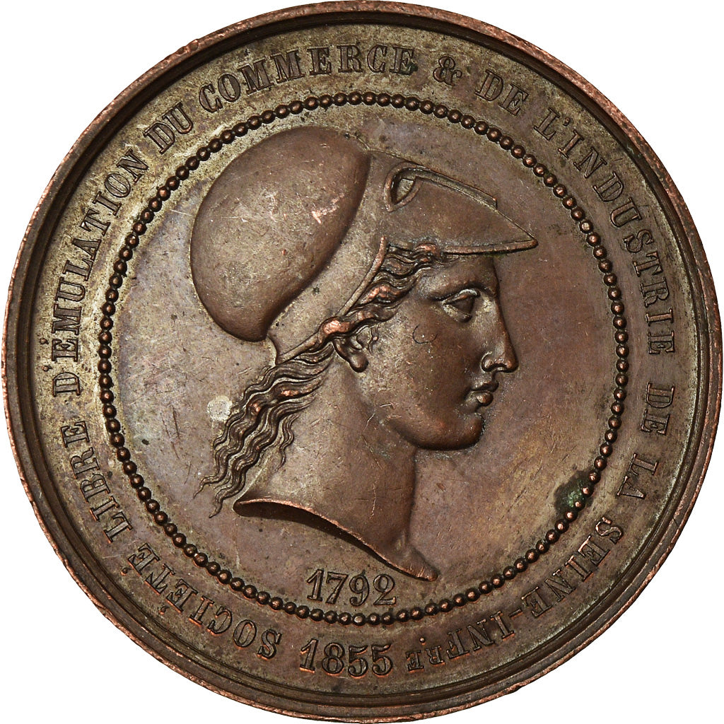 France, Token, Société d'Emulation, Commerce et Industrie, Seine Inf., 1855