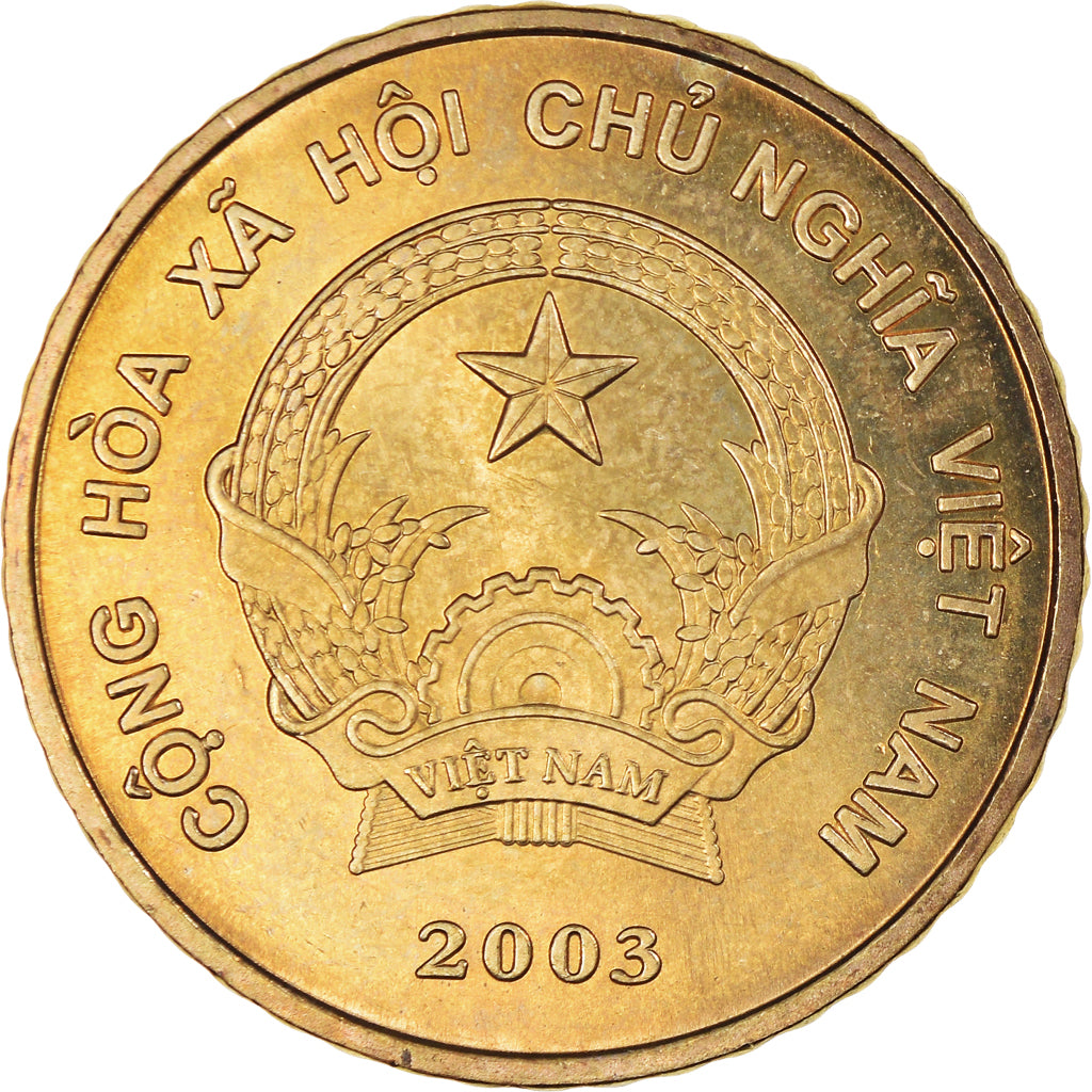 Coin, Vietnam, SOCIALIST REPUBLIC, 5000 Dông, 2003, Vantaa, MS(63), Brass
