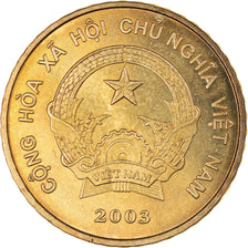 Coin, Vietnam, SOCIALIST REPUBLIC, 5000 Dông, 2003, Vantaa, MS(63), Brass