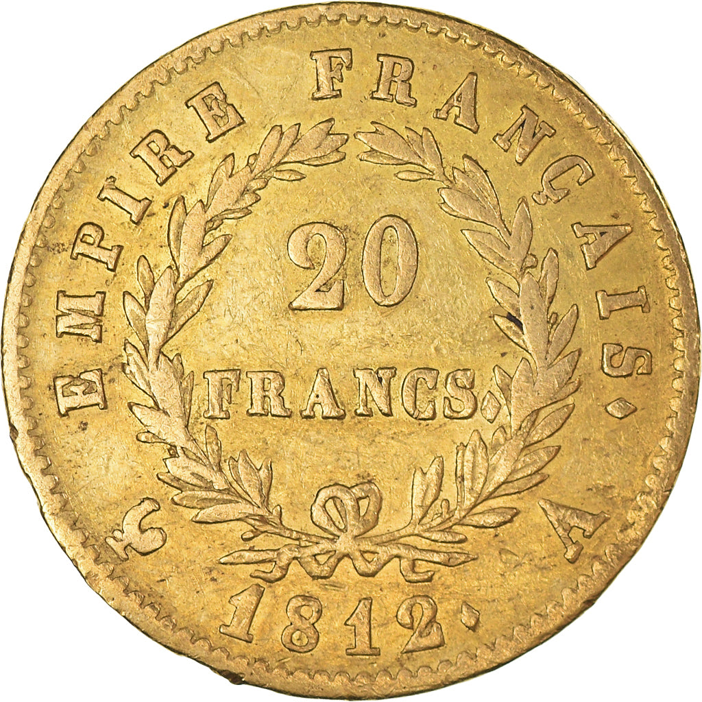 Munten, Frankrijk, Napoléon I, 20 Francs, 1812, Paris, ZF, Goud, KM:695.1