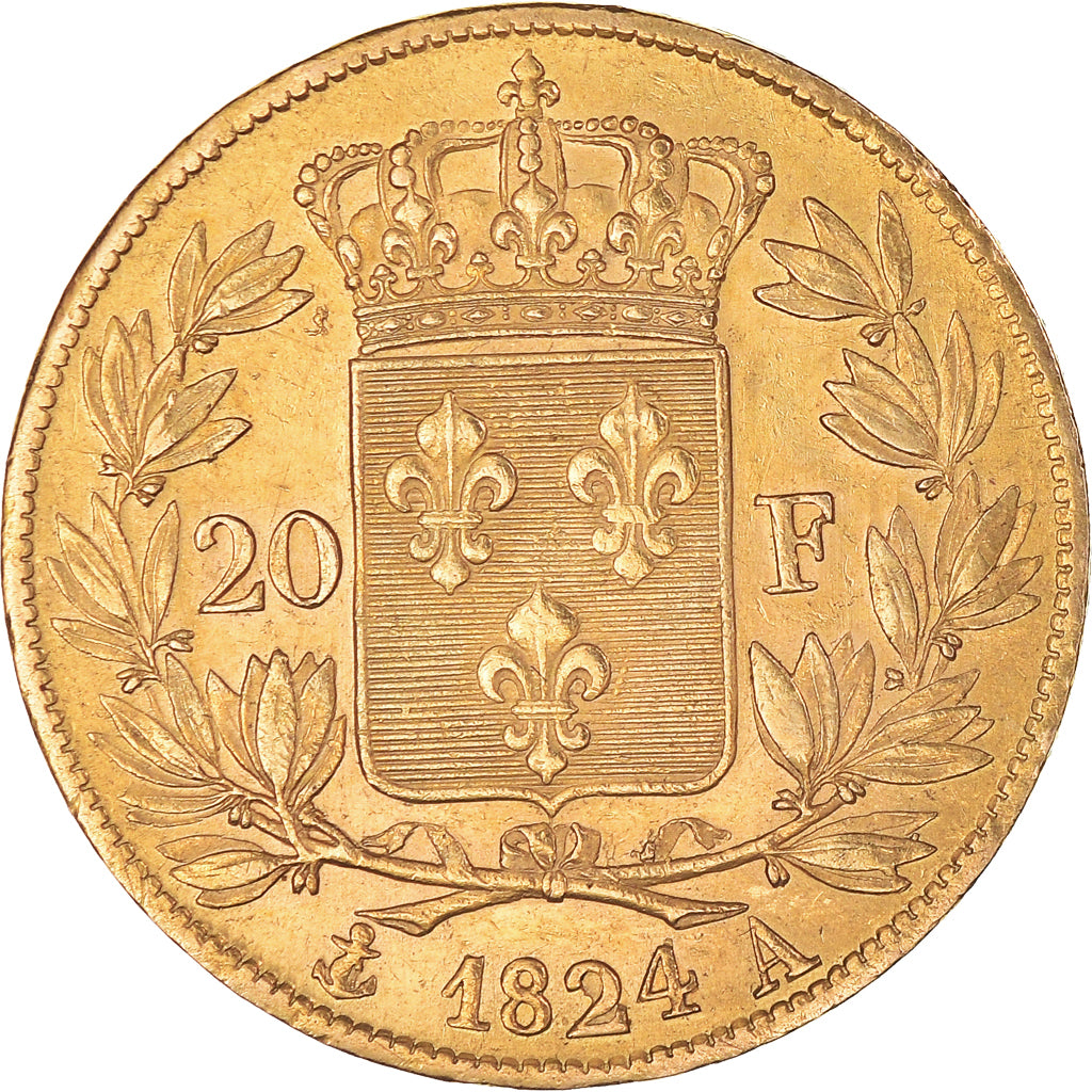 Monnaie, France, Louis XVIII, Louis XVIII, 20 Francs, 1824, Paris, TTB, Or