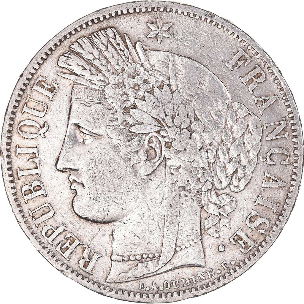 Moneta, Francia, Cérès, 5 Francs, 1849, Paris, BB, Argento, KM:761.1