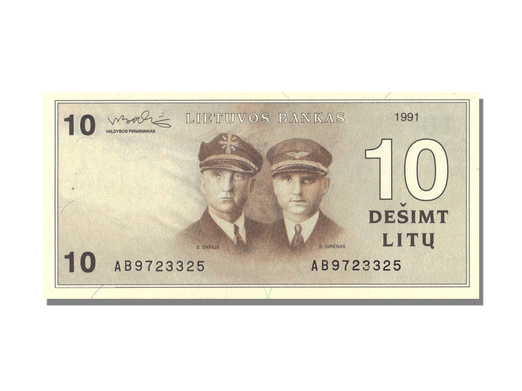 Lithuania, 10 Litu, 1991, KM #47b, UNC(65-70), AB