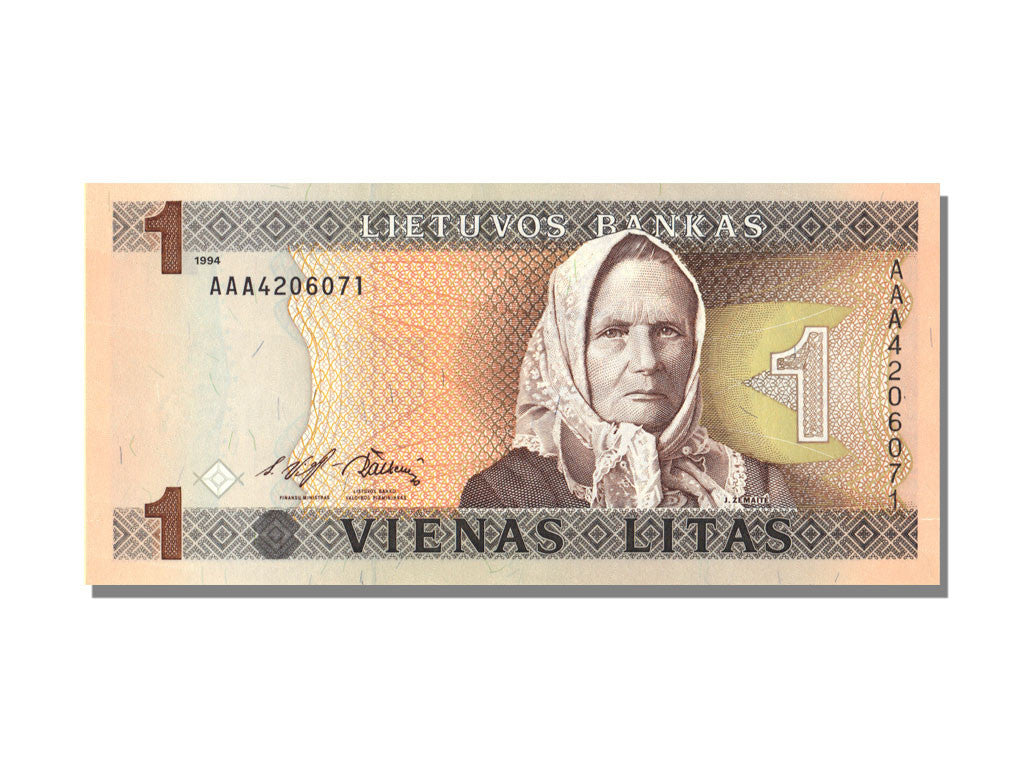 Geldschein, Lithuania, 1 Litas, 1994, UNZ