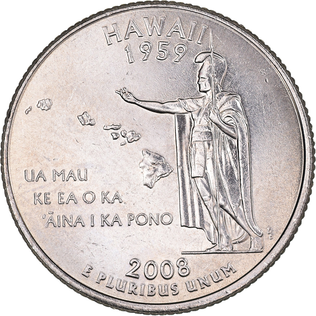 Monnaie, États-Unis, Quarter Dollar, Quarter, 2008, U.S. Mint, Denver, Hawaii