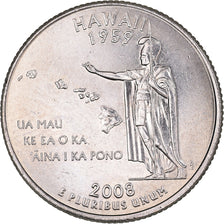 Monnaie, États-Unis, Quarter Dollar, Quarter, 2008, U.S. Mint, Denver, Hawaii