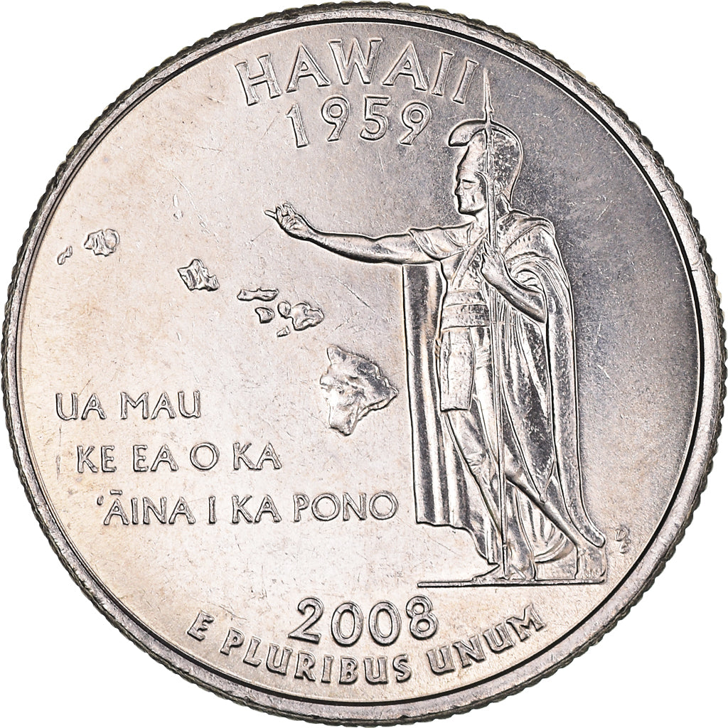 Monnaie, États-Unis, Quarter Dollar, Quarter, 2008, U.S. Mint, Denver, Hawaii